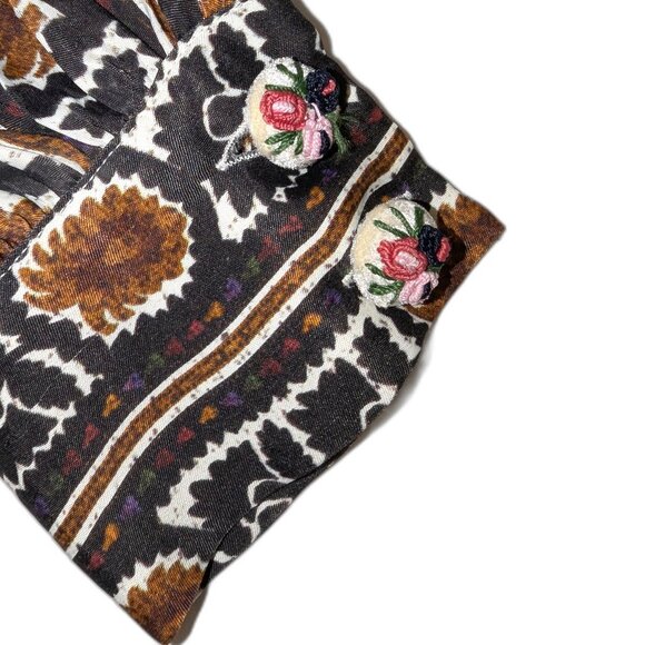 NWOT Farm Rio | Flower Tapestry Blouse in Cream & Black | Size XS - Picture 8 of 14